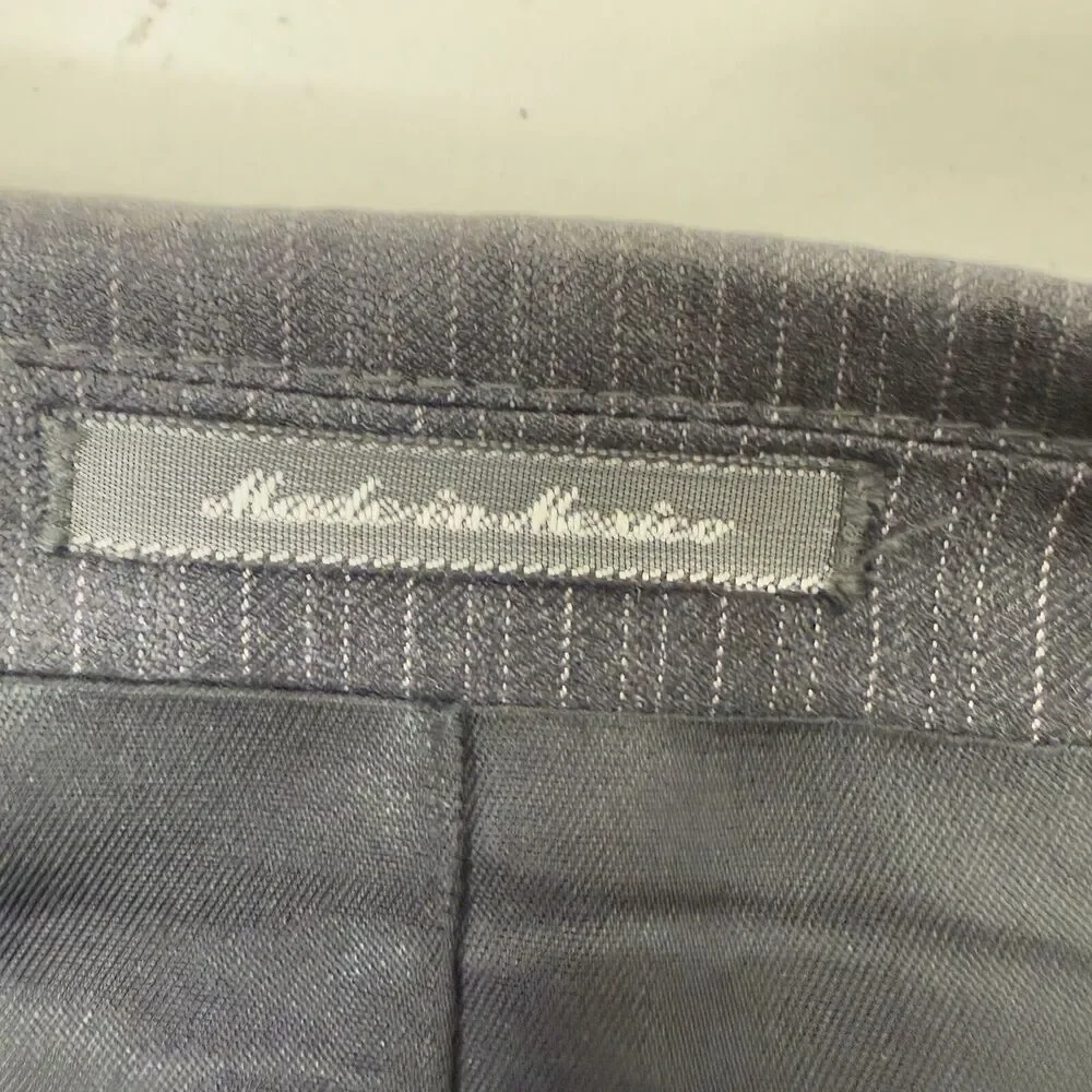 Saks Fifth Avenue Ermenegildo Zegna Mens Blazer 42S Grey Wool Sport Coat Stripe